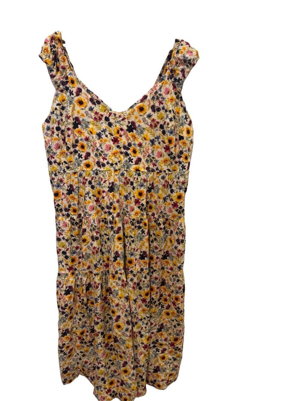 Old Navy Floral V-Neck Smocked Ruffle Hem Maxi Dress Cap Sleeve 3X